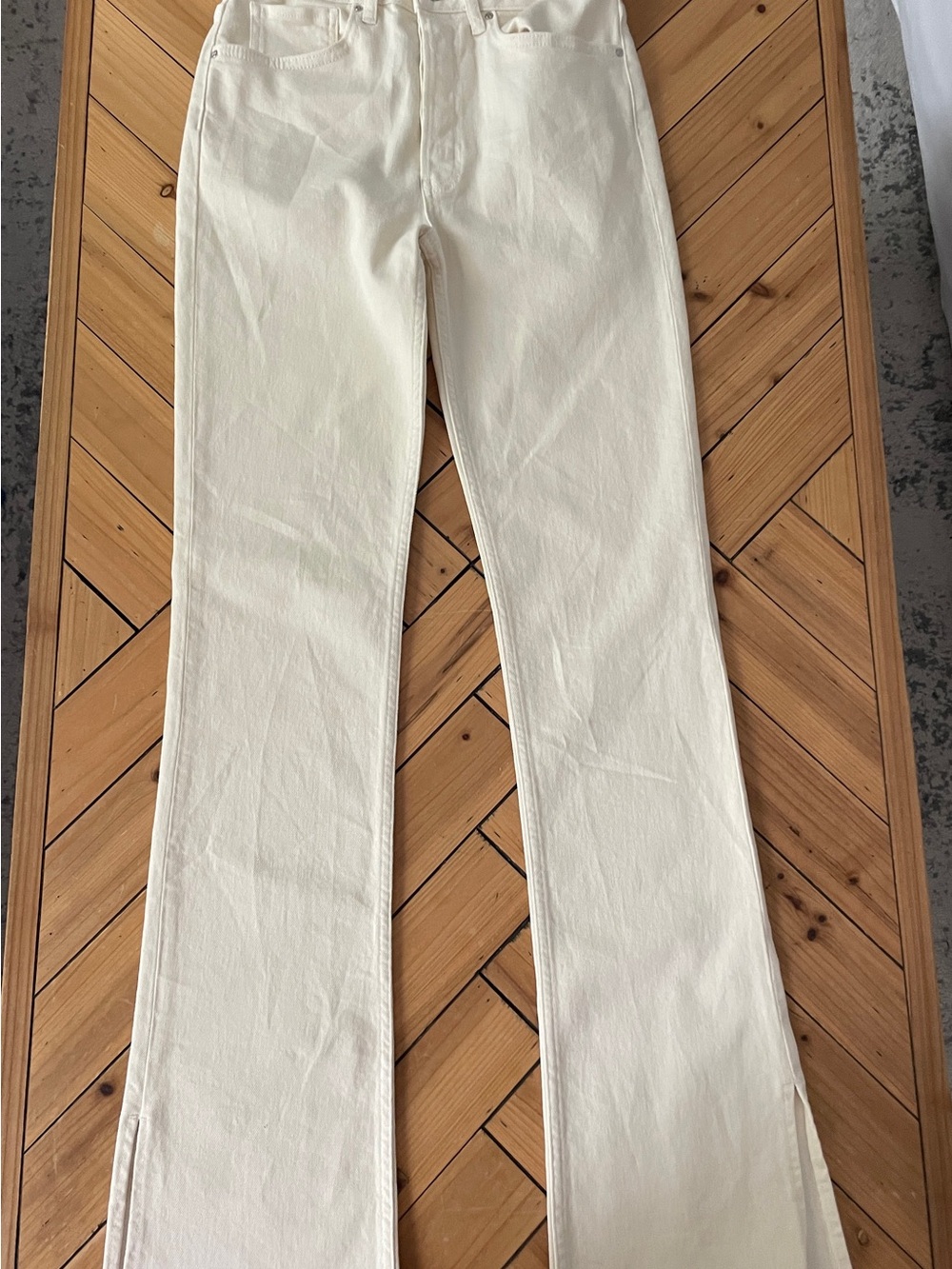 Anine Bing  Roy ivory  Split and raw Hem Jeans size 28 . Perfect summer jeans. - Picture 7 of 14